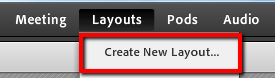 Location of the Create Layout button