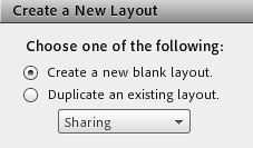 Create a New Layout Popup