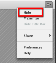 The Pod contextual menu, with "Hide" outlined in red.