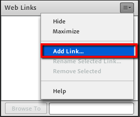 Web Links POd with "Add Link..." highlighted