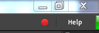 A red icon which appears on the top menu when recording is active