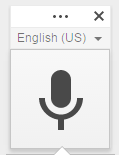 Google's Voice Text Logo, which is a microphone button used to record audio and convert it to text